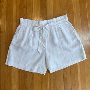 Lilly Pulitzer White Linen Tie-Waist High-Rise Shorts